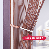 Porte à grille magnétique personnalisable avec filet anti-moustiques respirant, durable, lavable de 1 mm et design minimaliste pour chambres à coucher