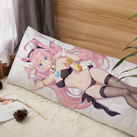 Housse de coussin Dakimakura en tissu écologique bleu, imprimée sur mesure avec motifs d'anime et de dessins animés, 160x50cm, pour usage domestique et hôtelier, vente en gros