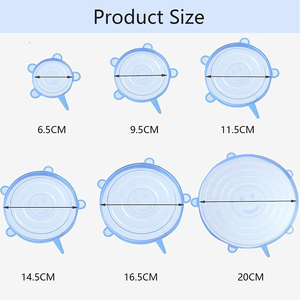 Food Covers Silicone & Lids Food Covers 6 Different Sizes Silicone Lids <b>Microwave</b> Food Silicone Bowl Covers Dishes Jars Bowls - Product Image 3