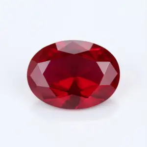 Grosir perhiasan Lifeng batu Ruby potongan oval batu delima sintetis permata Ruby batu permata merah longgar batu permata korundum