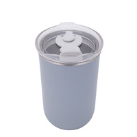 Gobelet isotherme GINT 350 ml en acier inoxydable à double paroi avec couvercle en silicone PP, pour boissons chaudes et froides