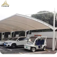 Outdoor carport car parking shelter metal frame tensile membrane structure garage canopy