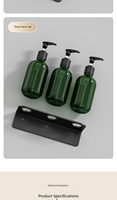 Distributeur de savon mural moderne et minimaliste en acier inoxydable brossé – Support pour 1/2/3 bouteilles de savon liquide, shampoing, liquide vaisselle
