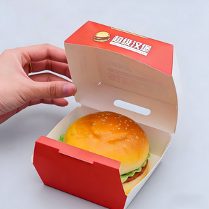 Cajas para Alitas <span class=keywords><strong>de</strong></span> Pollo y Hamburguesas con Logotipo Personalizado, Desechables, Biodegradables, Ecológicas, con Forro <span class=keywords><strong>de</strong></span> Esponja, Laminación Mate, Empaque para <span class=keywords><strong>Comida</strong></span> Rápida - Product Image 2
