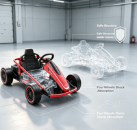 Kart électrique pour enfants 24V14Ah avec deux moteurs 4845, voiture à pédales avec télécommande, lumières Bluetooth