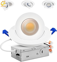 Downlights LED encastrés à suspension 4 pouces 5CCT 360° ° +90 °   Downlight LED directionnel réglable pour surface, 3 pouces, 10 W