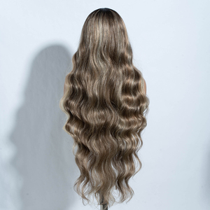 Parrucche Sintetiche con Frontale in Pizzo FREEDOM per Donne, 36 Pollici, Onda Morbida, Marrone con Riflessi <span class=keywords><strong>Biondi</strong></span>, per Cosplay, Resistenti al Calore, Trasparenti - Product Image 4