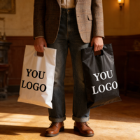 Sacs de remerciement pour les commerçants : sacs en plastique avec poignées pour magasins, boutiques, vêtements, cadeaux d'affaires