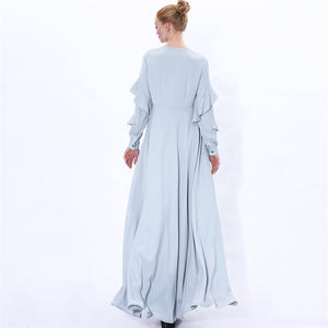 ชุดเดรสมุสลิมสไตล์อาหรับสำหรับผู้หญิงชุดเดรสมุสลิมสไตล์อาหรับสีทึบ - Product Image 5