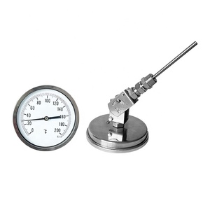 Thép không gỉ công nghiệp quay số 100mm lưỡng kim Loại máy nước nóng có thể điều chỉnh dưới nhiệt kế lưỡng kim - Product Image 1