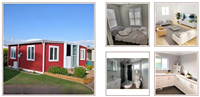 Rumah Kontainer Ekspansiabel Modern Midcentury 40Ft 20Ft, 2 Kamar Tidur, Struktur Baja, Kantor Luar Ruangan, Rumah Kantor