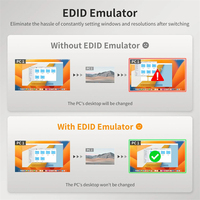 TESmart Conmutador KVM de 2 puertos USB 2,0 Extractor de vídeo con tecla de acceso rápido 2x1 HDCP 2,2 para HDMI 4K 60Hz Conmutador KVM en stock