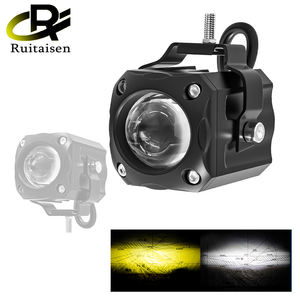 Feux antibrouillard supplémentaires pour <span class=keywords><strong>moto</strong></span>, <span class=keywords><strong>phares</strong></span> auxiliaires <span class=keywords><strong>LED</strong></span>, lampe longue portée 9-85V, double couleur, faisceau haut/bas, projecteurs <span class=keywords><strong>moto</strong></span> - Product Image 1