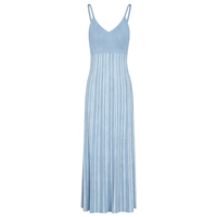 Robe longue maxi élégante en tricot rayé pour femme, col en V, bretelles spaghetti, côtelée, moulante, sexy, pour l'été, la plage et les vacances