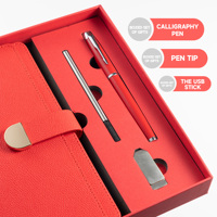 Kit de Regalo de Cuaderno de Cuero Funcional A5 con Bolígrafo y Notas Adhesivas - Pedido al por Mayor para Regalos Corporativos de Oficina