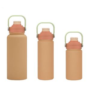 Insulated Stainless <b>Steel</b> Water <b>Bottle</b> with Flip Top & Handle, Leakproof Vacuum Flask for Outdoor, Gym - Product Image 2