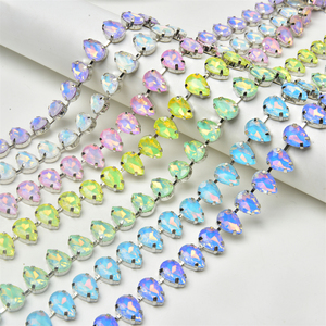 Horizon 10x14mm en forme de goutte de couleur moka à coudre avec quatre griffes ornées d'un ornement élégant et élégant pour la décoration intérieure ou le cadeau - Product Image 1