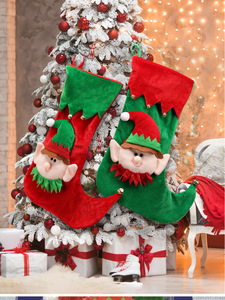 Sacchetto Regalo Natalizio in Tessuto <span class=keywords><strong>di</strong></span> Poliestere, Borsa per Caramelle 43cm, Decorazione da Appendere per <span class=keywords><strong>Albero</strong></span> <span class=keywords><strong>di</strong></span> <span class=keywords><strong>Natale</strong></span> e Caminetto, Produzione per Feste Natalizie - Product Image 6