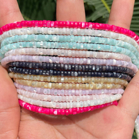 Perles Rondelles Coquillages Colorées 2x4mm, 172 pièces, Perles Entretoises en Pierre Naturelle pour la Fabrication de Bijoux et Accessoires DIY