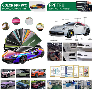 Highcool alta calidad 1,52*17 m/rollo Auto Car Vinyl Wraps Tint 6,5 Mil grueso autoadhesivo Morganite rojo que cambia de color TPU - Product Image 4