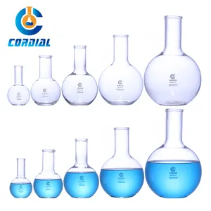 1111 CORDIAL Lab boiling flask flat round bottom 500ml 1000ml 2000ml chemistry glass boiling flask