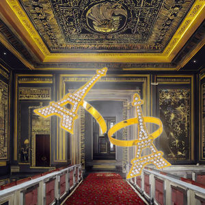 Anneaux de serviette en strass de tour Eiffel personnalisables, écologiques, classiques et haut de gamme pour la décoration de fête - Product Image 3