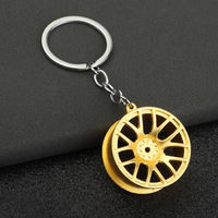 Promotion Nouveau Porte-clés Jante de Voiture en Alliage Métallique Or Argent Coloré, Pendentif Pièce Automobile Artisanat pour Homme Femme
