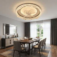 Lámpara de Techo Moderna con Ventilador y Textura Cristalina, Fácil de Instalar, Iluminación LED Decorativa, Montaje en Superficie, para Proyectos de Renovación de Casas Nuevas