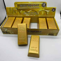 Jouet anti-stress SY Gold Brick Squishy, jouet à presser doux, cadeau original, décoration de bureau amusante et mignonne pour enfants et adultes