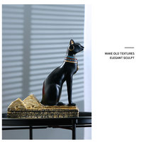 Kreative Luxus-Kunstharz-Statue von Anubis & Bastet - Handbemalte Heimdekoration Weinregal für Thanksgiving