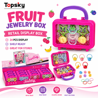 Ensemble d'accessoires pour cheveux pour filles, comprenant des pinces et des élastiques à cheveux en forme de fruits, un sac de rangement pour bijoux et une boîte cadeau