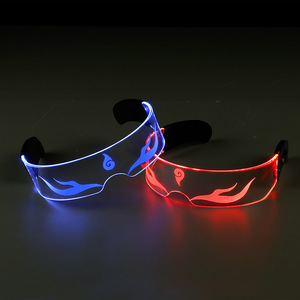 Nezha Cyberpunk LED <b>Light</b> Up Glasses Shield Shape PC Lenses Acrylic Material For Performance Eyewear - Product Image 1