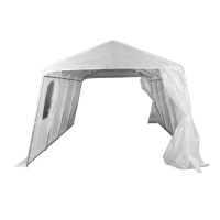 Abri de voiture en acier portable et durable, petit, pour une seule voiture, avec toit en arche et côtés, imperméable, revêtement anti-UV, garage