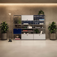 Mueble de Salón de Diseño Moderno, Aparador Metálico Modular Personalizado, Mueble de Almacenamiento para Salón