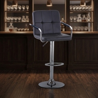 Chaises de bar nordiques modernes les plus vendues, chaises de bar en cuir à carreaux, chaises de bar réglables en hauteur avec repose-pieds