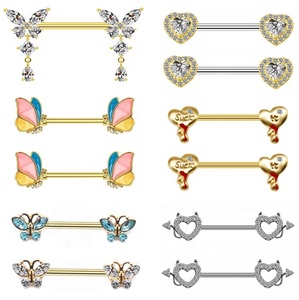 <span class=keywords><strong>Gaby</strong></span>-anillos de conejo de acero inoxidable para mujer, joyería para piercing, pezón, mariposa - Product Image 1