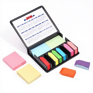 FOSKA Bunte Selbstklebende Notizblöcke 1880 Stück Großhandel Haftnotizen mit Rechteckigen Memo-Notizen und Pfeilindex im PU-Box-Halter - Product Image 1