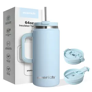 Everich ODM thiết kế công suất lớn với Carabiner đôi tường thép không gỉ cách nhiệt Mug cho bán buôn