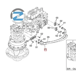 4626739 4660220 роторный двигатель магистрального трубопровода для экскаватора hitachi экскаватор ZX200-3 ZX210-3 ZX210LC-3 гидравлическое масло шланг высокого давления