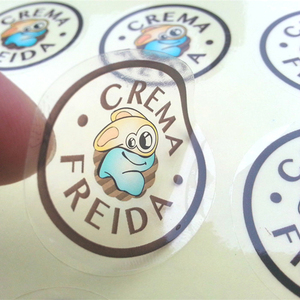 Round Clear Transparent Logo Plastic Vinyl Stickers Label Printing Custom