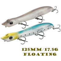 Leurre flottant dur en plastique imprimé motif serpent 12,5 cm 17,5 g pour la pêche au marlin, au cabillaud, à la carpe, à la perche, au maquereau – Leurre de surface
