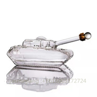 Bouteille en verre en forme de réservoir, contenant fait à la main, pour cognac ou whisky, 500/1000ml, 10 pièces