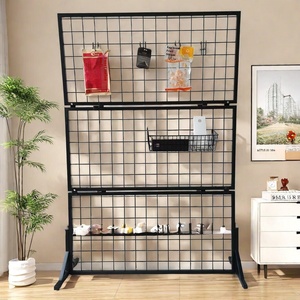 Grille de stand pliante portable de style moderne Support rectangulaire en fer avec techniques de laque pour suspendre des marchandises sur les <span class=keywords><strong>marchés</strong></span> de nuit - Product Image 4