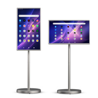 Pantalla LED Inteligente Portátil Blanca de 32 Pulgadas, Android 15, 4K, 128GB, Batería de 38400mAh para Viajes, Patio, Exteriores, RV, Camping