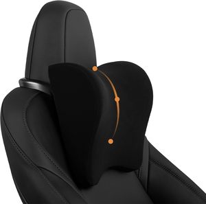 Almohada Cervical Premium <span class=keywords><strong>para</strong></span> Auto Tesla, Reposacabezas Ergonómico <span class=keywords><strong>de</strong></span> Espuma Viscoelástica, Soporte Cervical <span class=keywords><strong>de</strong></span> 3 Puntos, Altura Ajustable, Funda Extraíble - Product Image 1