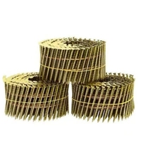 Clous en acier galvanisé à tête lisse, en bobine, fabriqués avec une poignée en forme d'anneau, pour la construction, en cartons