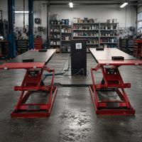 Elevador de Tijera Ultrafino de Altura Media 4000kg BJS BJS2828, Elevador Hidráulico para Coches, Altura de Elevación 1860mm, Motor Multivoltaje 2.2kW, Automático