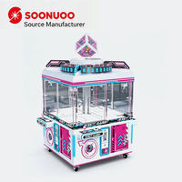 SOONUOO Machine à griffes d'île 4 joueurs avec paiement par jetons, garantie, équipement de divertissement commercial, machine à poupées