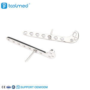 2.7mm pelat kompresi dokter hewan SS <span class=keywords><strong>Distal</strong></span> <span class=keywords><strong>Femoral</strong></span>, sistem implan hewan ortopedi plat tulang hewan 10 lubang kanan - Product Image 3