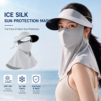 Direct usine, Masque facial intégral en soie glacée, Logo personnalisé, Protection solaire UV, Respirant et rafraîchissant, Balaclava pour femme, Style coréen